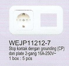Stop kontak CP + Frame 2 gang (seri) White/Putih IB (WEJP-11212-7) Panasonic